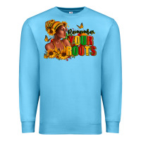 Ocean Blue Remember your roots Afro American Premium Sweatshirt - RanaPortraitStore