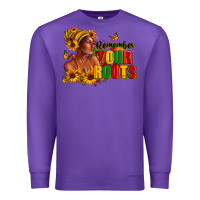 Purple Remember your roots Afro American Premium Sweatshirt - RanaPortraitStore