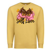 Antique Gold Self love pink afro nails Premium Sweatshirt - RanaPortraitStore