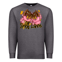 Charcoal Heather Self love pink afro nails Premium Sweatshirt - RanaPortraitStore
