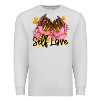 Dove Grey Self love pink afro nails Premium Sweatshirt - RanaPortraitStore