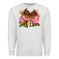 Oatmeal Heather Self love pink afro nails Premium Sweatshirt - RanaPortraitStore