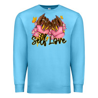 Ocean Blue Self love pink afro nails Premium Sweatshirt - RanaPortraitStore