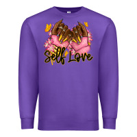 Purple Self love pink afro nails Premium Sweatshirt - RanaPortraitStore