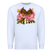 White Self love pink afro nails Premium Sweatshirt - RanaPortraitStore