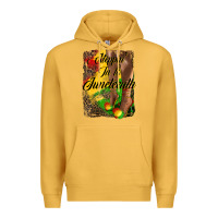 Mustard steppin' in to juneteenth Premium Hoodie - HRA Design Shop