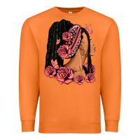 Carrot Pink roses afro woman Premium Sweatshirt - RanaPortraitStore