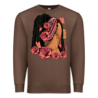 Chestnut Pink roses afro woman Premium Sweatshirt - RanaPortraitStore