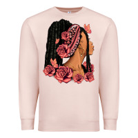 Pale Pink Pink roses afro woman Premium Sweatshirt - RanaPortraitStore
