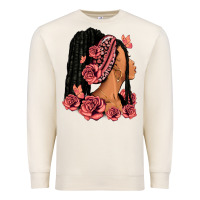 Sandshell Pink roses afro woman Premium Sweatshirt - RanaPortraitStore