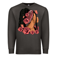 Smoke Pink roses afro woman Premium Sweatshirt - RanaPortraitStore