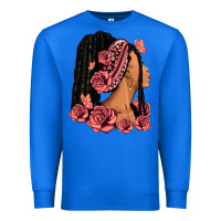 True Royal Pink roses afro woman Premium Sweatshirt - RanaPortraitStore
