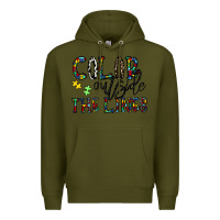 Army Green color outside the lines Premium Hoodie - CowhideDigitalArt