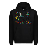 Black color outside the lines Premium Hoodie - CowhideDigitalArt
