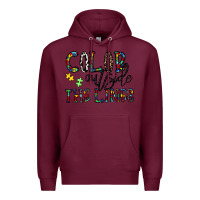 Burgundy color outside the lines Premium Hoodie - CowhideDigitalArt