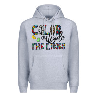 Heather Grey color outside the lines Premium Hoodie - CowhideDigitalArt