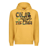 Mustard color outside the lines Premium Hoodie - CowhideDigitalArt