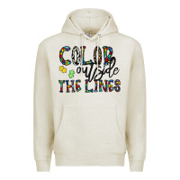 Oatmeal Heather color outside the lines Premium Hoodie - CowhideDigitalArt