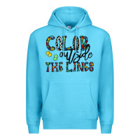 Ocean Blue color outside the lines Premium Hoodie - CowhideDigitalArt