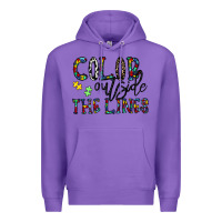 Purple color outside the lines Premium Hoodie - CowhideDigitalArt