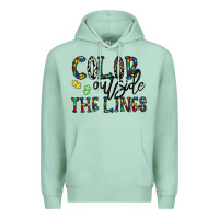 Seafoam color outside the lines Premium Hoodie - CowhideDigitalArt