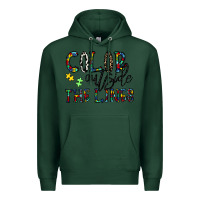 Sports Green color outside the lines Premium Hoodie - CowhideDigitalArt