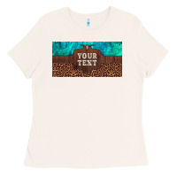 Bone preview custom name turquoise stone leopard bull skull license plate Ladies Tee - Artiststas