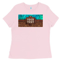 Bubblegum Pink preview custom name turquoise stone leopard bull skull license plate Ladies Tee - Artiststas