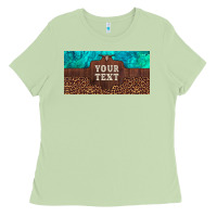 Matcha preview custom name turquoise stone leopard bull skull license plate Ladies Tee - Artiststas