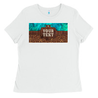 White preview custom name turquoise stone leopard bull skull license plate Ladies Tee - Artiststas