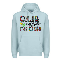 Blue Mist color outside the lines Premium Hoodie - CowhideDigitalArt