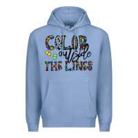 Colony Blue color outside the lines Premium Hoodie - CowhideDigitalArt