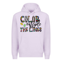 Lilac color outside the lines Premium Hoodie - CowhideDigitalArt