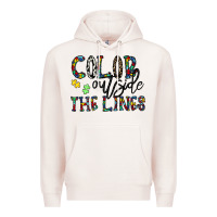 Pale Pink color outside the lines Premium Hoodie - CowhideDigitalArt