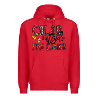 Red color outside the lines Premium Hoodie - CowhideDigitalArt