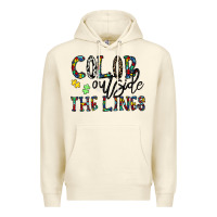 Sandshell color outside the lines Premium Hoodie - CowhideDigitalArt