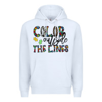 White color outside the lines Premium Hoodie - CowhideDigitalArt