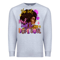 Heather Grey She got mad hustle and a dope soul Premium Sweatshirt - RanaPortraitStore
