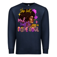 Navy She got mad hustle and a dope soul Premium Sweatshirt - RanaPortraitStore