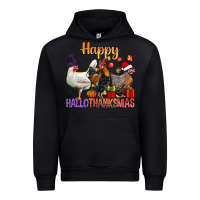 Black Happy Hallothanksmas Chick Urban Hoodie - BundleAndBundleShop