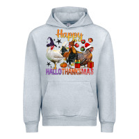 Heather Grey Happy Hallothanksmas Chick Urban Hoodie - BundleAndBundleShop