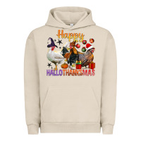 Pigment French Oak Happy Hallothanksmas Chick Urban Hoodie - BundleAndBundleShop