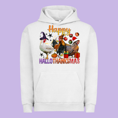 Happy Hallothanksmas Chick Urban Hoodie Designed By Bundleandbundleshop