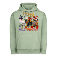 Pigment Oil Green Happy Hallothanksmas Chick Urban Hoodie - BundleAndBundleShop