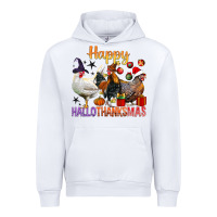 White Happy Hallothanksmas Chick Urban Hoodie - BundleAndBundleShop