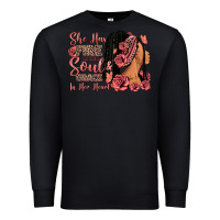 Black She has fire in her soul afro woman Premium Sweatshirt - RanaPortraitStore