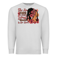 Dove Grey She has fire in her soul afro woman Premium Sweatshirt - RanaPortraitStore