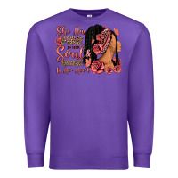 Purple She has fire in her soul afro woman Premium Sweatshirt - RanaPortraitStore