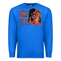 True Royal She has fire in her soul afro woman Premium Sweatshirt - RanaPortraitStore