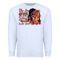 White She has fire in her soul afro woman Premium Sweatshirt - RanaPortraitStore